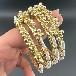 4 Pearl & Ghunghroo Mix bangles-