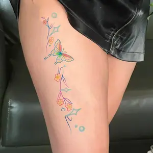 Fresh Butterfly Vine Tattoo Sticker, Lightweight Waterproof Temporary Tattoos, Sweet and Delicate, Safe Non-Toxic, Long-Lasting, Perfect for Neckline and Arms