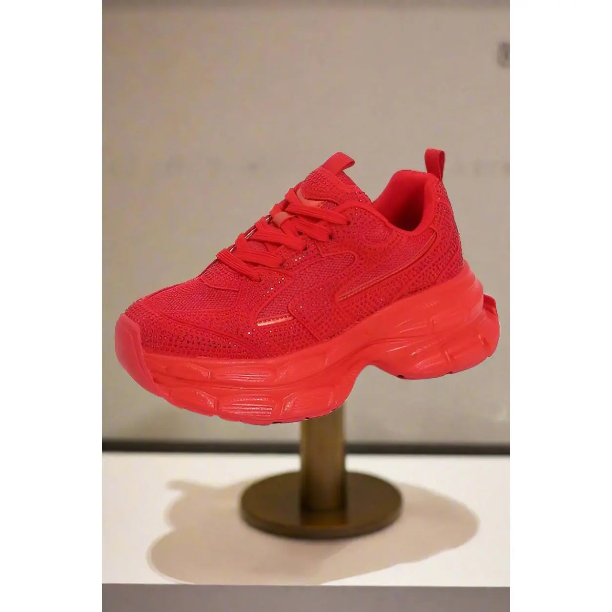 Red Rhinestones Sneakers