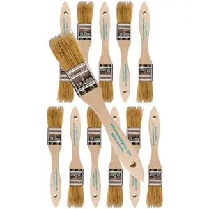 Vermeer Chip Paint Brushes - 12-Pack - 1" Chip Brushes for Paints, Stains, Varnishes, Glues, & Gesso - Home Improvement - Interior & Exterior Use