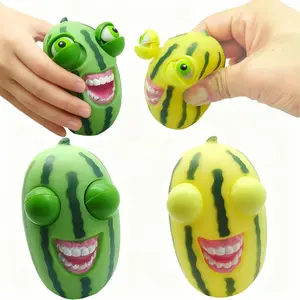 2 PCS Squishy Watermelon Stress-Relief Fidget Toys, Mini Cute Squeeze Toys， Perfect for Office Desk Toys, Party Decorations, Various Bag Fillers (Yellow and Green)