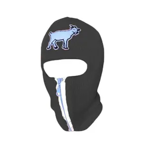 Dark Grey  reflective zip up Balaclava with Goat, ski mask