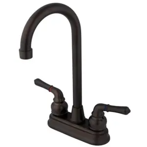 212 MAIN Twin Solid Brass Bar Faucet - Oil Rubbed Bronze Finish, Centerset Sink Faucet, Quarter Turn, Washerless, Kitchen & Bathroom Fixture
