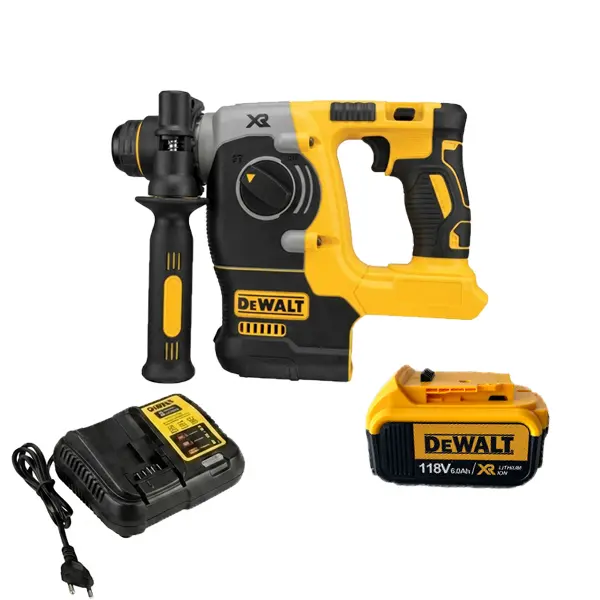 DEWALT DCH273 20V Brushless Cordless Rotary Hammer - 2.1J SDS-Plus Concrete Drill, 3-Mode Operation, Compact L-Shape Body, L-Shaped Grip, LED Work Light, Better Control, LowVibe Control, LED in Tight Spots for HVAC Pros, Heavy Duty Jobsite Use