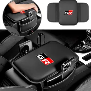 Car Armrest Cover, Auto Center Console Cover, PU Leather Protector, Arm Rest Cushion Mat, for Toyota Gr Corolla Yaris Chr Auris Rav4 Land Cruiser Camry