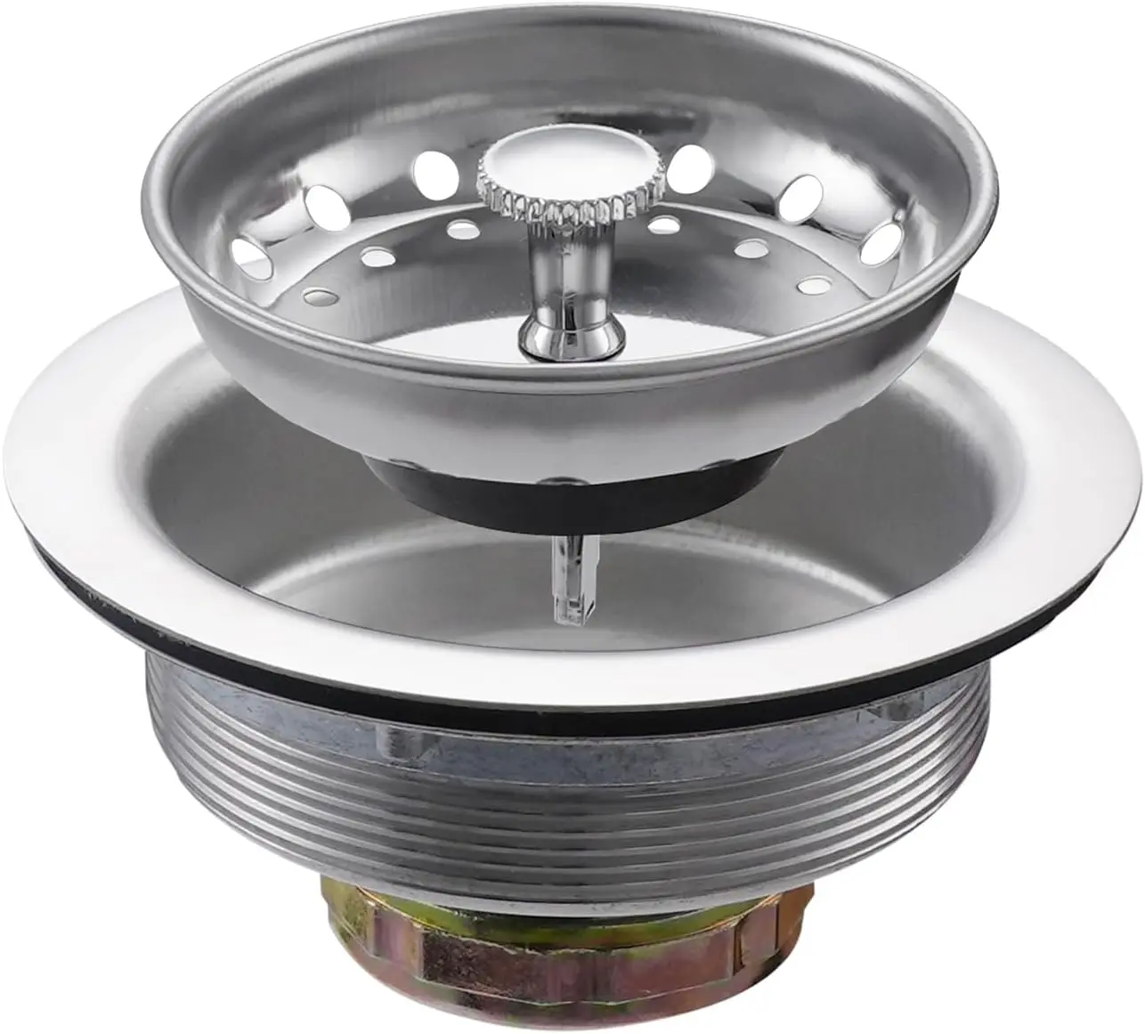 Kitchen Sink Basket Strainer with Stopper, 3-1/2” Drain