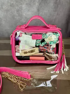 Pink the Pretty Clear Convertible Makeup Bag