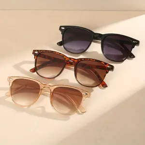 3 Pairs Rivet Decor Fashion Glasses Set PC Frame Eyewear Daily Casual Wear Versatile Decorative Glasses Lightweight Design Sleek Rectangular Sunglasses Rectangular Polarized