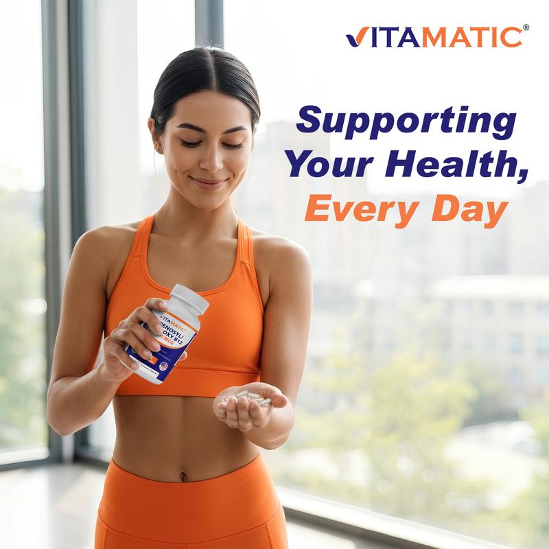 Vitamatic Adenosylcobalamin Hydroxocobalamin B12-3000 mcg with Folic Acid – Dual Active Form of B12 – Non-GMO, Gluten-Free, Sugar-Free – 90 Veg Capsules – Made in USA