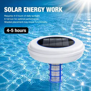 Solar Powered Pool Ionizer Kit, Save 80% Pool Chemicals, Automatic Algae Remover for Above Ground & Inground Pools, 35000 Gallon, Extra Copper Anode Spring Brush Filter Included