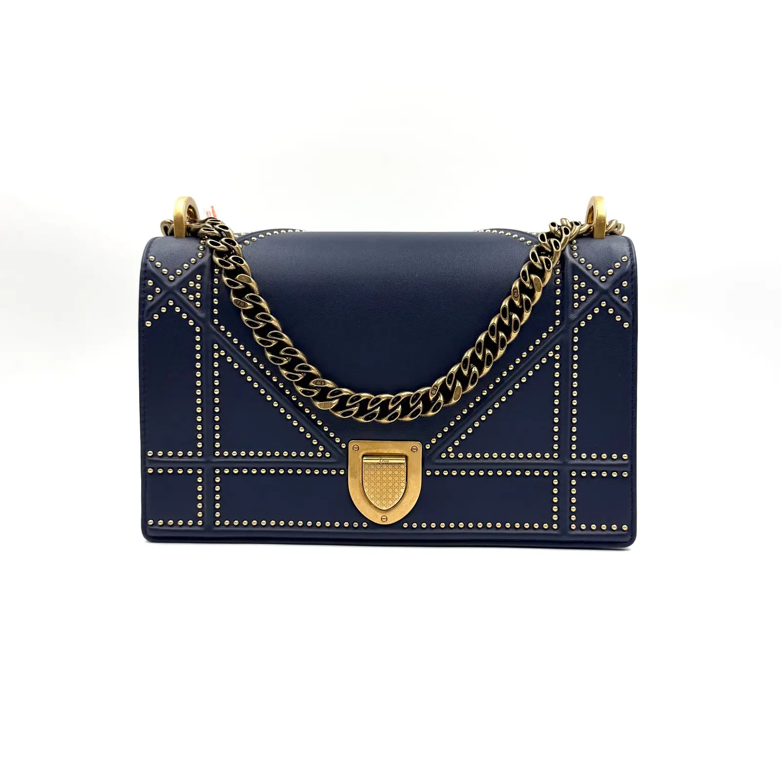 Pre-owned Dior As Shown Crossbody Bags HZ 5849 navy lambskin Diorama bag 26.07.01