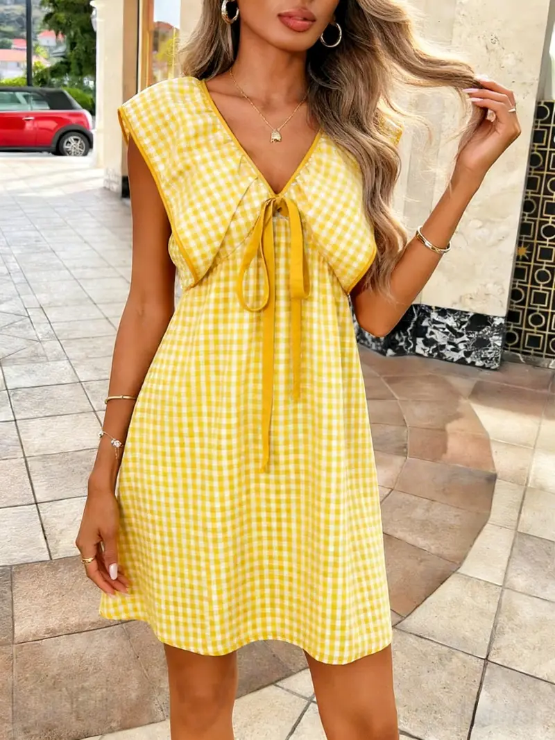 yellow mini summer strapless dress - TikTok Shop