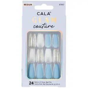 CALA Glam Couture | Coffin Baby Blue Press On Nails