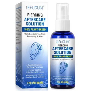 Piercing Aftercare Spray Ear Piercing Cleaner Gentle Plant-Based Cleanser to Soothe Irritation and Dryness 60 ml