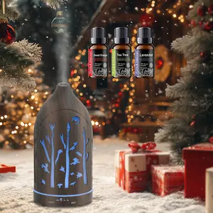 200ml Essential Oil Diffuser Ultrasonic 7-Colors LED Auto Shut Off Quiet for Sleep Office Yoga Aromatherapy Humidifier with 3 Essential Oils Set