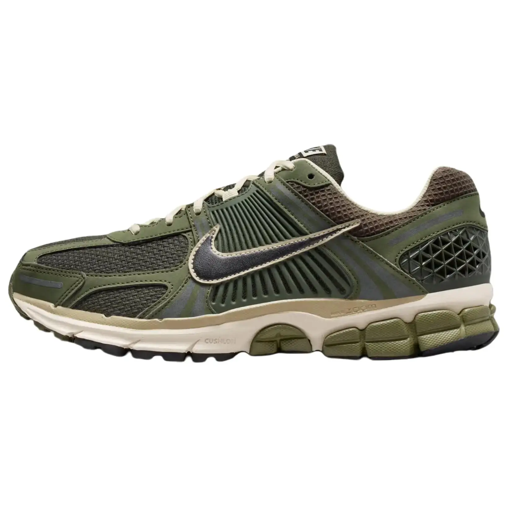 NIKE Air Zoom Vomero 5 'Army Olive Sequoia' Men's Supportive Shoes with Mesh & Durable Overlays, All Seasons Rugged Sneakers for Walking/Training, Military Look, Mesh Layers
