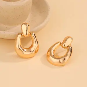 Missaniteearrings European and American Niche Vintage Minimalist Metal Geometric Drop Earrings with Unique Charm girly accessories