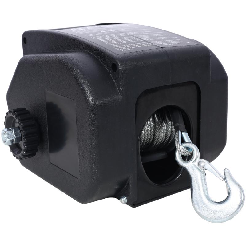 12v 2000lbs Trailer Winch,Reversible Electric Winch, for Boats up to 5000 lbs, Galvanized Wire Rope, Rapid Mount, Handheld Remote,power in and manual out,One click forward and reverse switching, electric drive saves waist and energy