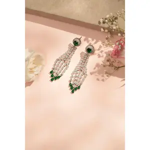 Emerald Cascade Chandelier Earrings