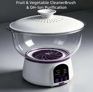 Multi-Functional Fruit Vegetable Purifier Washer with Turbo Cleaning and Hydroxyl Radical Disinfection. Effectively Removes Dirt, Residues, and Odors. Perfect for Home, Travel, Camping, and Outdoor Us