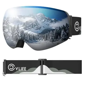 【Season End Sale】CVLIFE Ski Goggles OTG, Snow/Snowboard Goggles for Men, Women & Youth - Magnetic Lens, Frameless, 100% UV400 Protection