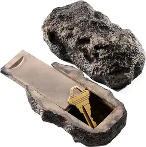 Weatherproof Hide-a-Spare-Key Fake Rock with Hidden Tray for House or Car Keys