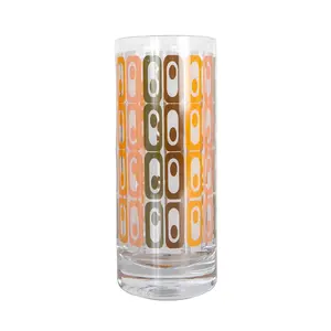 Tiki Mid Century Modern Vintage Highball Collins Cocktail Glass