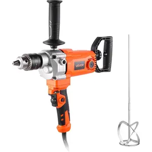 VEVOR Drill Mixer, 5/8 inch Corded Electric Drill Mixer Set, 0-750RPM 5.63A Mixing Drills, Mixing Drills Machine with D-Handle for Drilling & Blending, Handheld Cement Mixers for Fodder, Paint, Cement