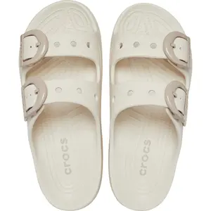 Crocs Women's Saturday Enamel Buckle Two-Strap Sandals, Summer Sandals