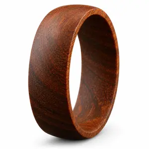 Gorgeous Hawaiian Koa Wood Domed Wedding Band Ring 6mm or 8mm