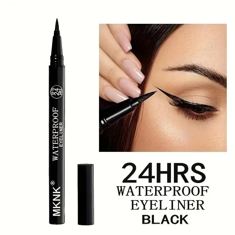 MKNK Waterproof Eyeliner Liquid - Black, long-lasting fast-drying liquid makeup pen, precise application, creates dramatic makeup effects, easy to apply, smudge-proof, Enhance eye makeup, Eye Makeup Products