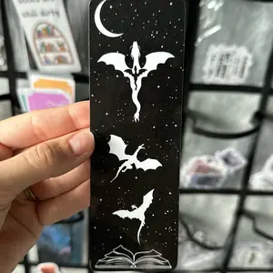 Fantasy dragon black and white bookmark