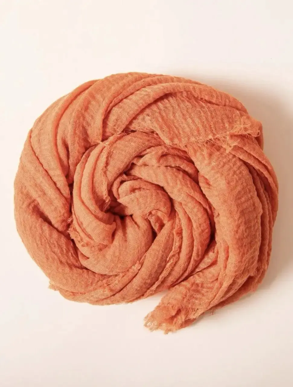 Crinkle Cotton Scarf | Orange - Soft and Versatile Scarf for Everyday Wear