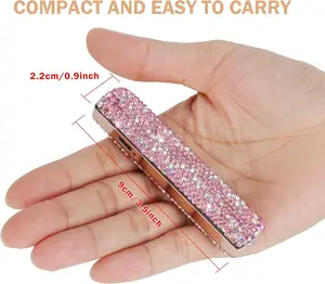 LuxeBling Pink Single-Sided Diamonds Rhinestone Electronic Lighter, USB Rechargeable Compact Type-C Charging, Tech & Stylish Accessories for Gifting & Personal Use
