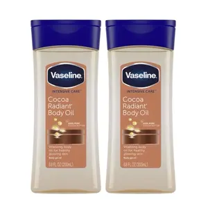 Vaseline Intensive Care Cocoa Radiant Body Oil 6.8 Vitalizing Gel for Healthy Growing Skin - Pack of 2 - 100% Pure Cocoa Butter Skincare Daily Cosmetic