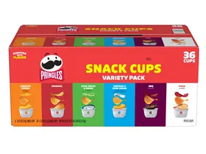 Pringles Potato Crisps Snack Cups, Variety Pack Chips, 0.67 oz., 36 Count.