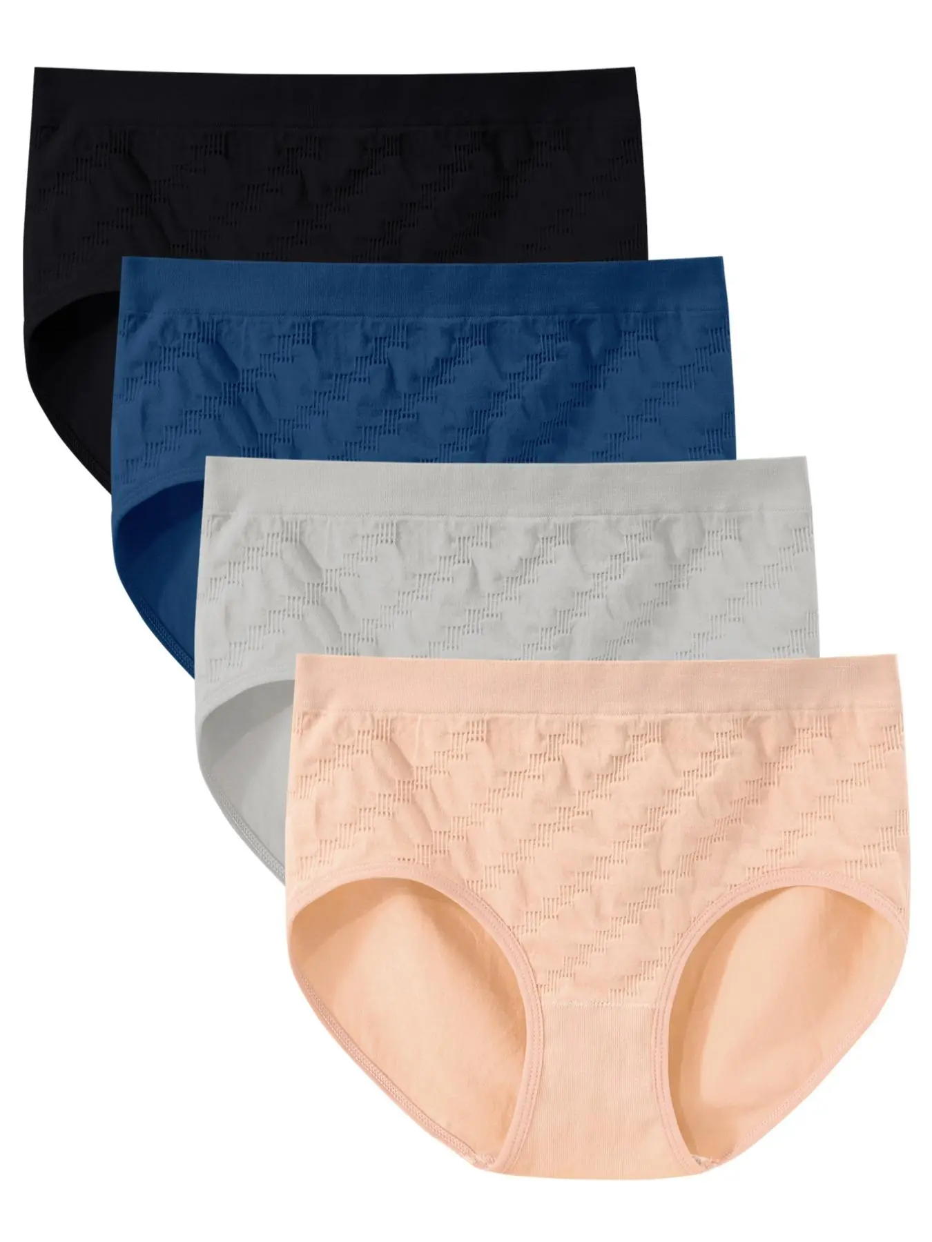Women's 4pcs Solid Color Natural Waist Panty, Seamless Underwear Panties, Breathable Seamless Mid Rise Knicker for All Seasons, Women's Underwear for Everyday Wear, Daily Casual Underwear, Seamless Knickers