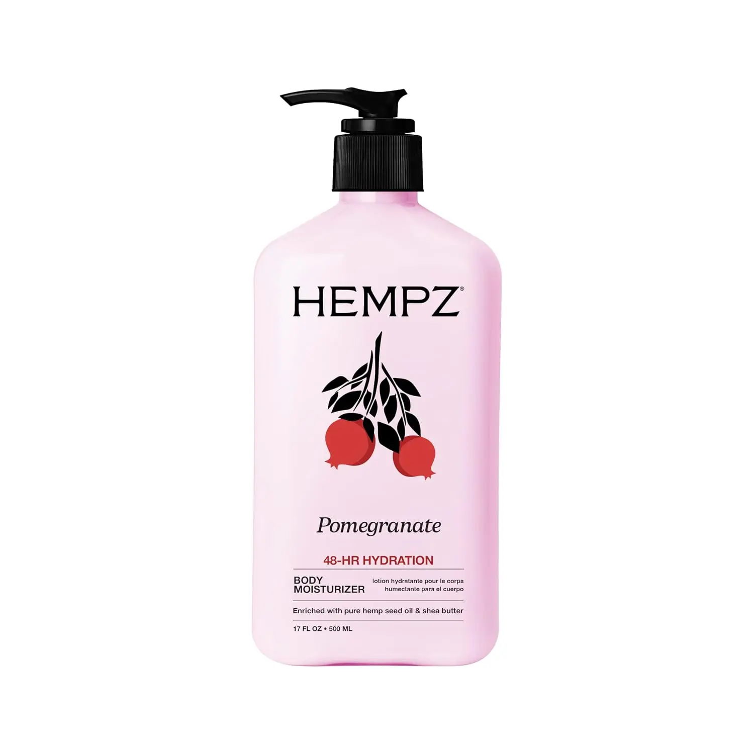 Hempz Pomegranate Bright Citrus Moisturizing Body Lotion - 17 Fl Oz | Pomegranate Antioxidants & Shea Butter, Hemp Seed Oil for Dry Skin, 48-Hour Hydration, Vegan & Cruelty-Free, Paraben-Free