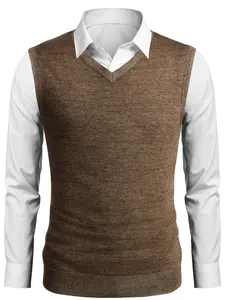 COOFANDY Men's Sleeveless Sweater Vest Lightweight V-Neck Cotton Vest Pullover