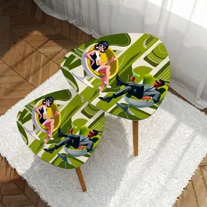 Mid Century Modern Groovy Mod Couple Cocktail Tables, Retro Nesting Tables
