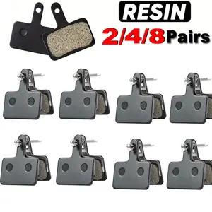 Resin Brake Pads Disc Brakes Metal Resin Brake Pads Compatible with Shimano, Durable and Reliable Brake Components for Cycling