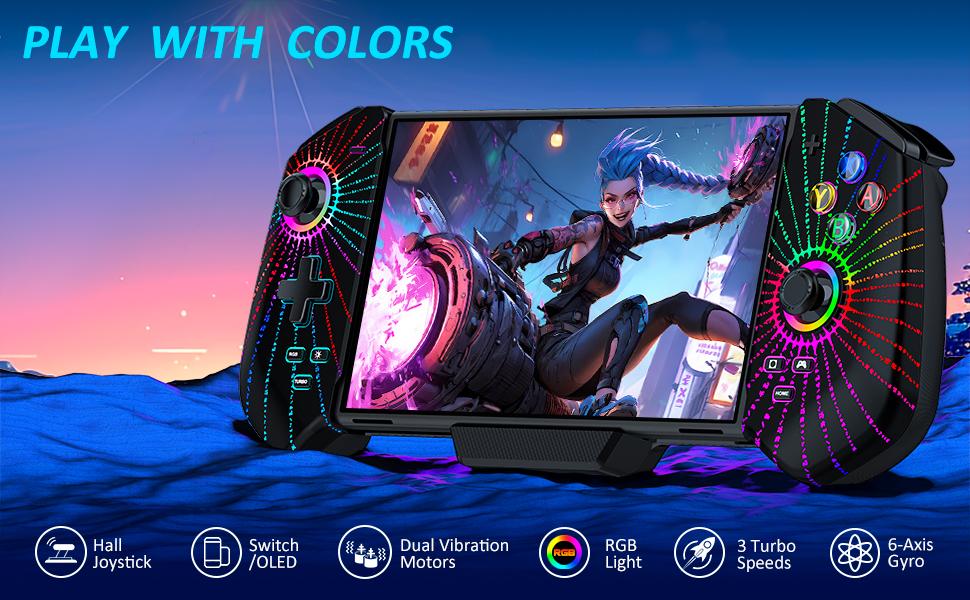 BEBONCOOL Switch Controller with Hall Joystick for Nintendo Switch/OLED, One-Piece Wired Switch Pro Control with Turbo/4 Game Slot/Vibration, Handheld Joypad Controller for Nintendo Switch Controller