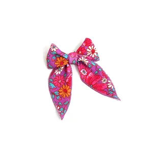 Posie CLIP BOW Soft Textured Bullet Fabric Floral Alligator Clip for Side Parts Ponytails Sweet Hairstyles