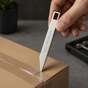 Stainless Steel EDC Package Opener Keychain, Compact Multi-Use Utility Pry Tool for Boxes, Envelopes, Plastic Mailers, Sticker Labels & Everyday Carry, 7.2 cm