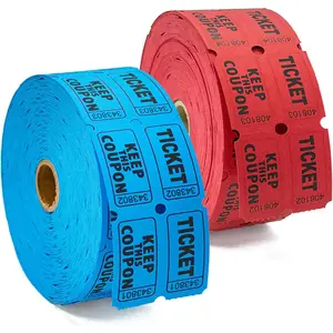 2400 Double Raffle Tickets 2 Rolls 1200 Tickets Per Roll Assorted 50/50 Raffle Tickets for Events Entry Carnivals and Door Prizes Blue/Red