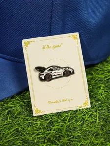 Cool Sports Car Badge Golf Ball Hat Clip Enamel Pins Vintage Retro Porsche GT3RS Shape Golf Cap Basketball Hat Clip Badge Jewelry Gifts Badge Jewelry Gift for Friends Kids Men Accessories