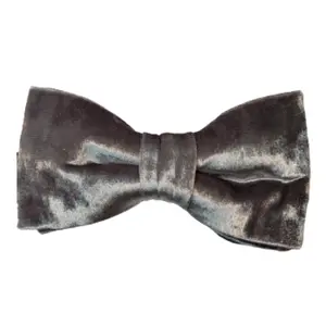 Smoke Gray Velvet Teen Boy's Pre-Tied Bow Tie - Adjustable Neckband