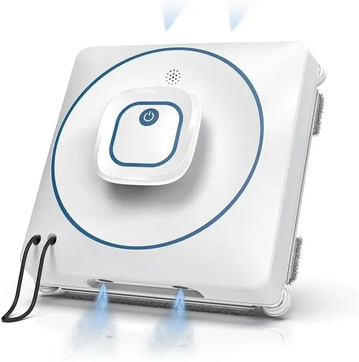 Intelligent Automatic Electronic Window Cleaner Robot - 8000Pa Suction, 4 Cleaning Modes, Remote Control, Dual-Direction Auto-Spray, Smart Path Planning, Edge Detection, 15-Stage Anti-Fall System, Corded Window Vacuum Cleaner for Households