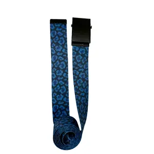 Northwest Straps Deep Blue Leopard Print Belt - Unisex Heavy-Duty Polyester Men's Accessories, Metal Buckle Options, Sizes 1 (Small) to Plus Size Fashion Accessory