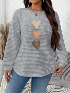 Women's Casual Multifunctional Heart Gradient Colorblock Sweater, Fall & Winter Fashion, Perfect for Halloween, Autumn & Winter Clothing